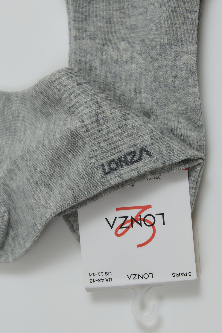 Носки хлопковые мужские 3 шт. 43-46 р. Lonza 200687 - Фото 1