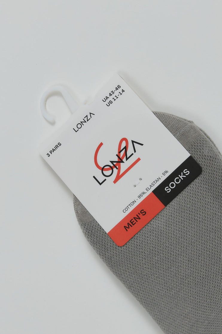 Следы хлопковые мужские 3 шт.43-46 р. Lonza 200673 - Фото 1