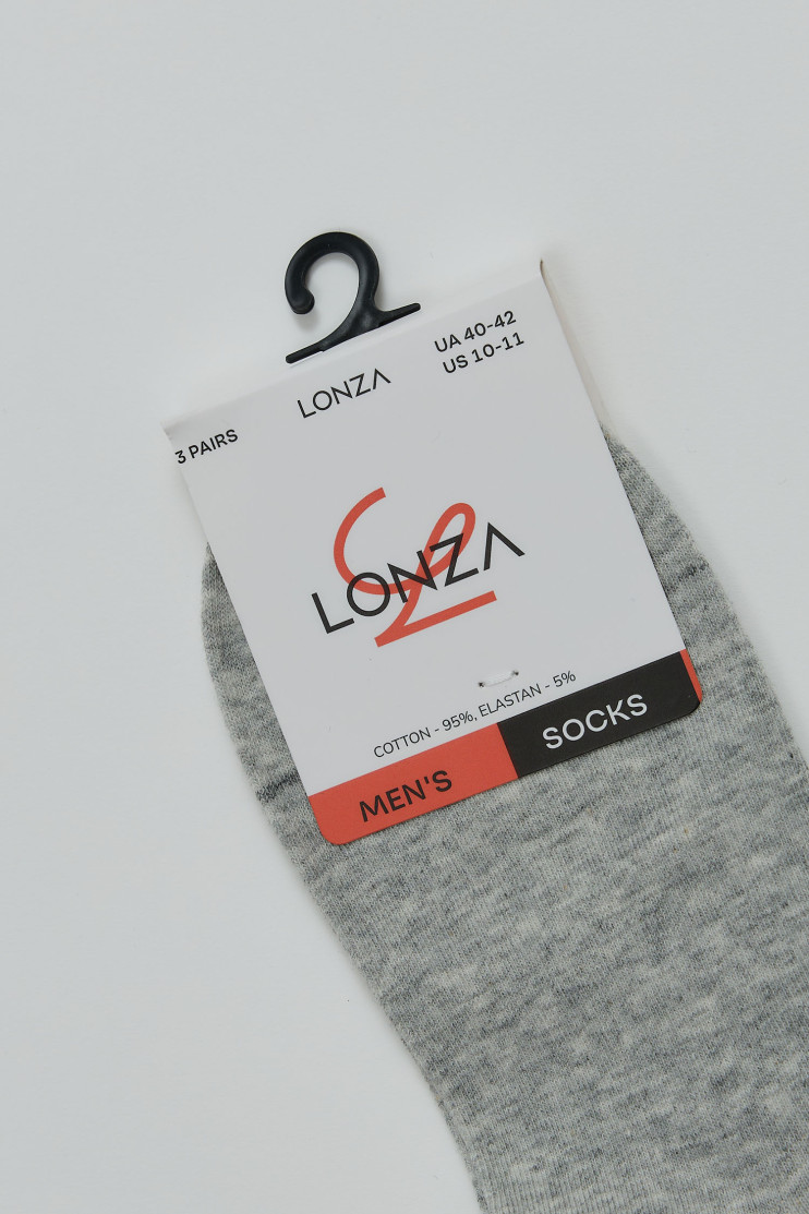 Носки хлопковые мужские 3 шт. 40-42 р. Lonza 200680 - Фото 1