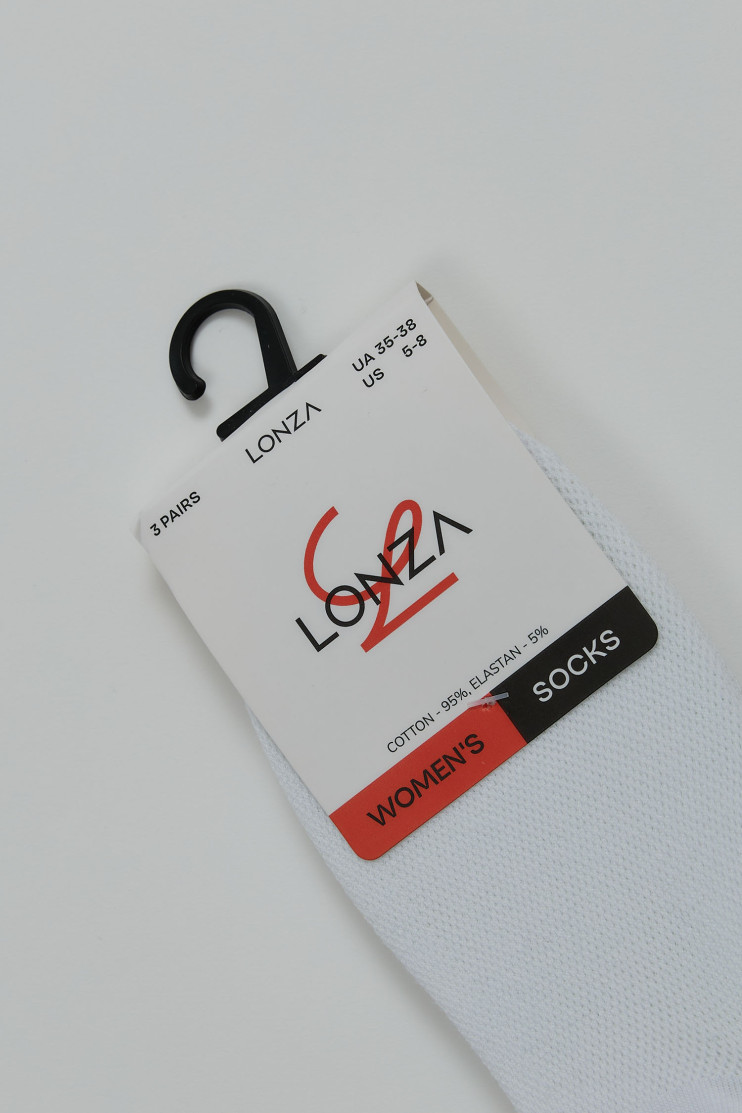 Следы хлопковые женские 3 шт. 35-38 р. Lonza 200550 - Фото 1