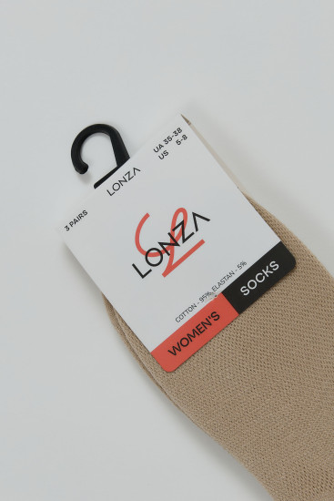 Следы хлопковые женские 3 шт. 35-38 р. Lonza 200571 - Фото 2