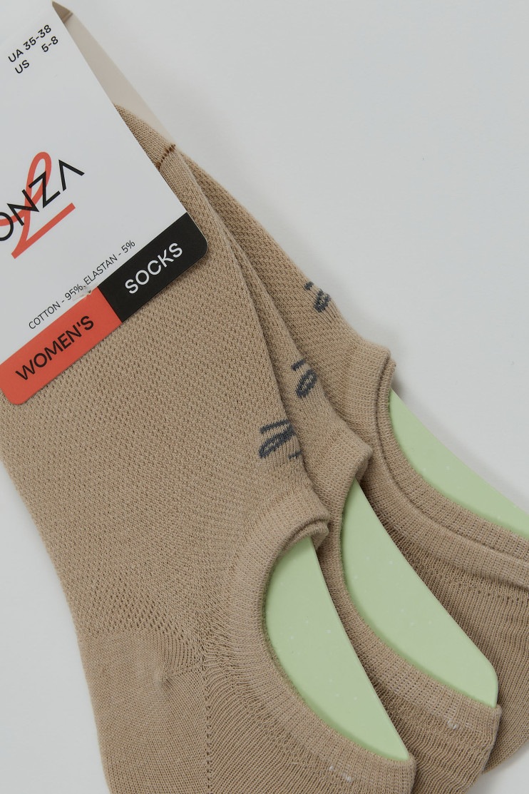 Следы хлопковые женские 3 шт. 35-38 р. Lonza 200571 - Фото 1