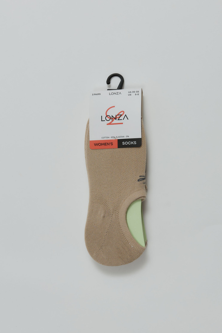 Следы хлопковые женские 3 шт. 35-38 р. Lonza 200571 - Фото 1