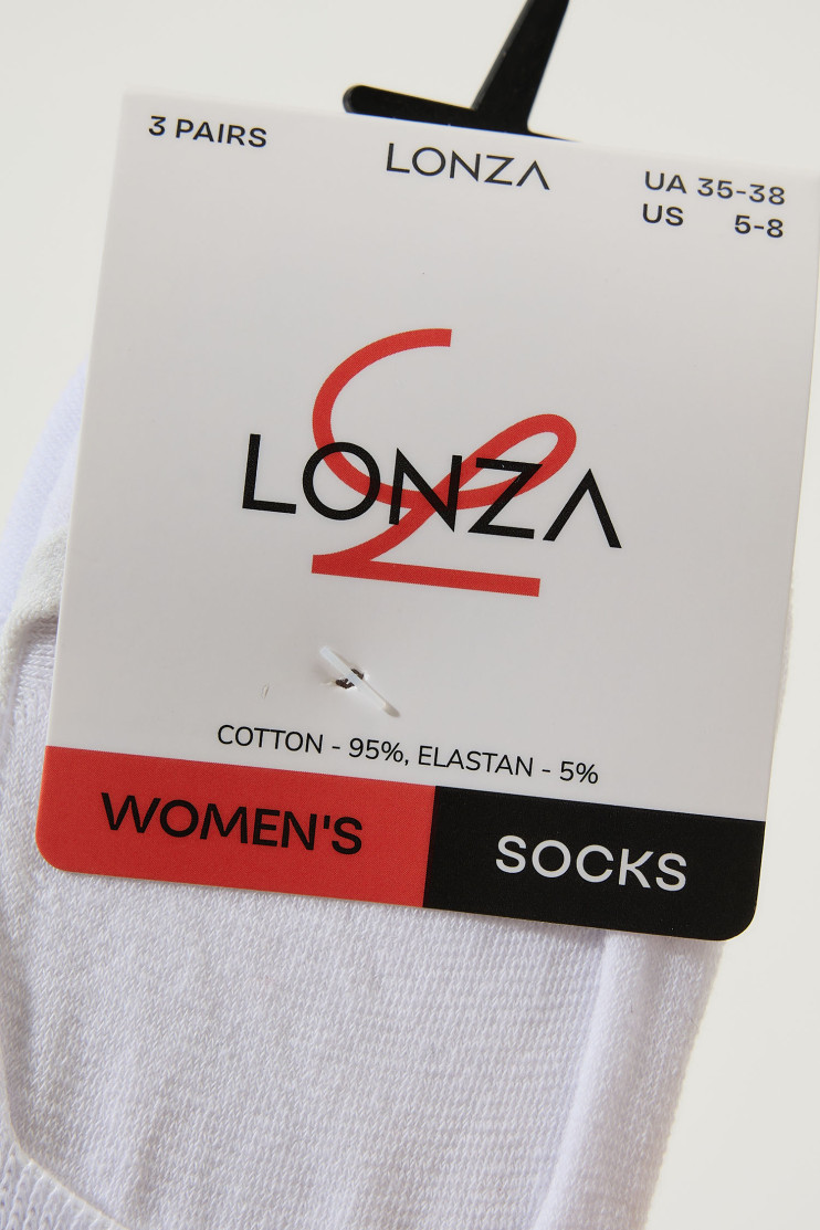 Следы хлопок женские 3 шт. Lonza 35-38 р. 200589 - Фото 1