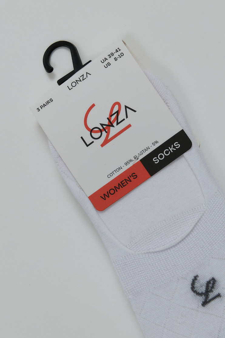 Следы хлопковые женские 3 шт. 39-41 р. Lonza 200540 - Фото 1