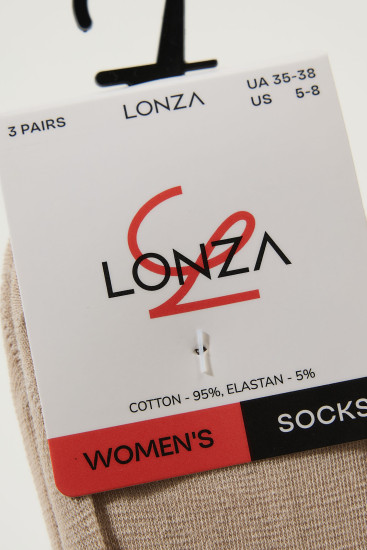 Следы хлопок женские 3 шт. Lonza 35-38 р. 200546 - Фото 4