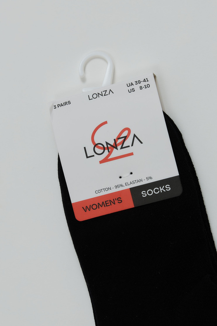 Носки хлопковые женские 3 шт. 39-41 р. Lonza 200565 - Фото 1