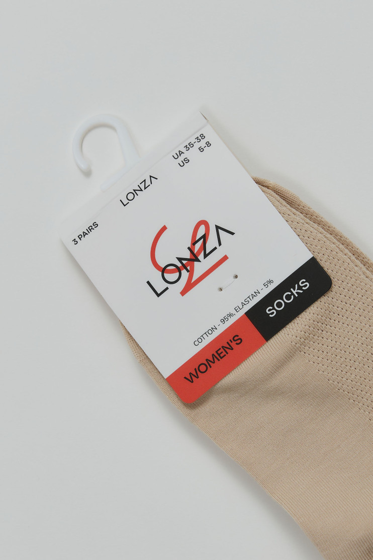 Носки хлопковые женские 3 шт. 35-38 р. Lonza 200556 - Фото 1
