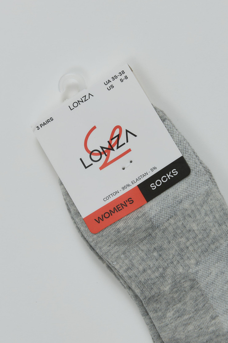 Носки хлопковые женские 3 шт. Lonza 200581 - Фото 1