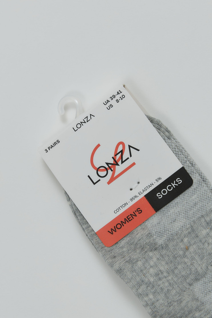 Носки хлопковые женские 3 шт. 39-41 р. Lonza 200582 - Фото 1
